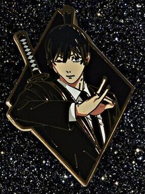 Aki Hayakawa Enamel Pin – Chainsaw Man Devil Hunter with Katana Pose